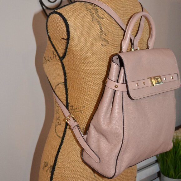 Michael Kors NEW women\'s Addison Medium Pebble Leather brown/pink Backpack main image 11